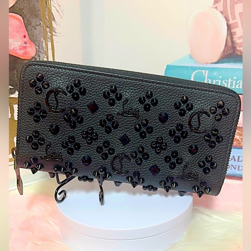 Christian Louboutin Panettone Loubinthesky Black Studded Wallet